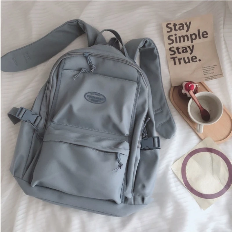 Japanese Students Simple Casual Bags for Women All Match Vintage Y2k Aesthetic Schoolbags Streetwear Trendy Fashion Backpacks