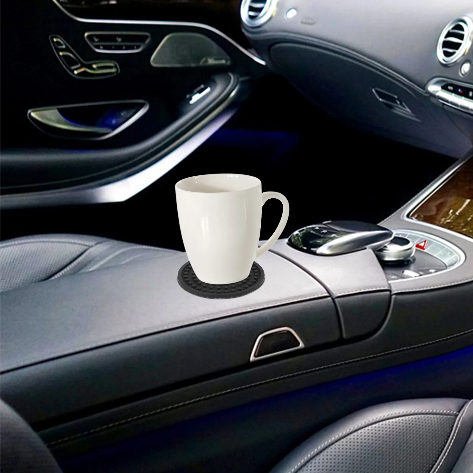 

4Pcs Non-Slip Car Cup Mat Silicone Coaster Anti-Scald Reusable Saucers for Hot Drinks Ornament Coasters for Drinks