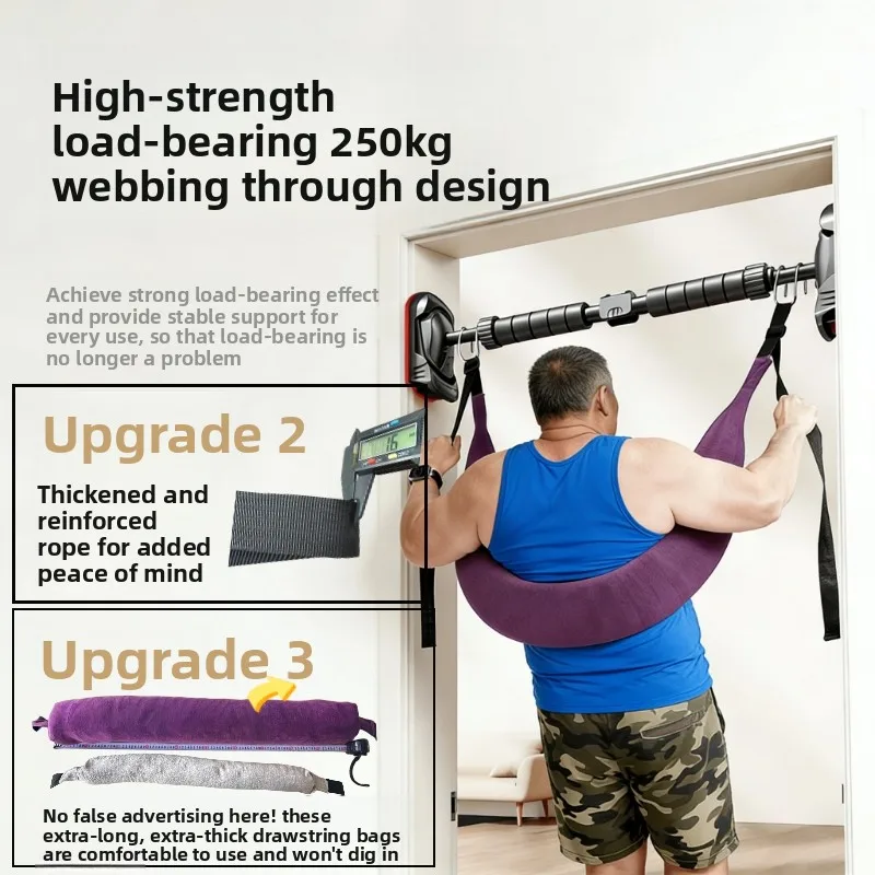 Reinforced Enlarged Thickened Lumbar Traction Strap, Indoor Waist Spine Stretching Harness for Lumbar Disc Herniation
