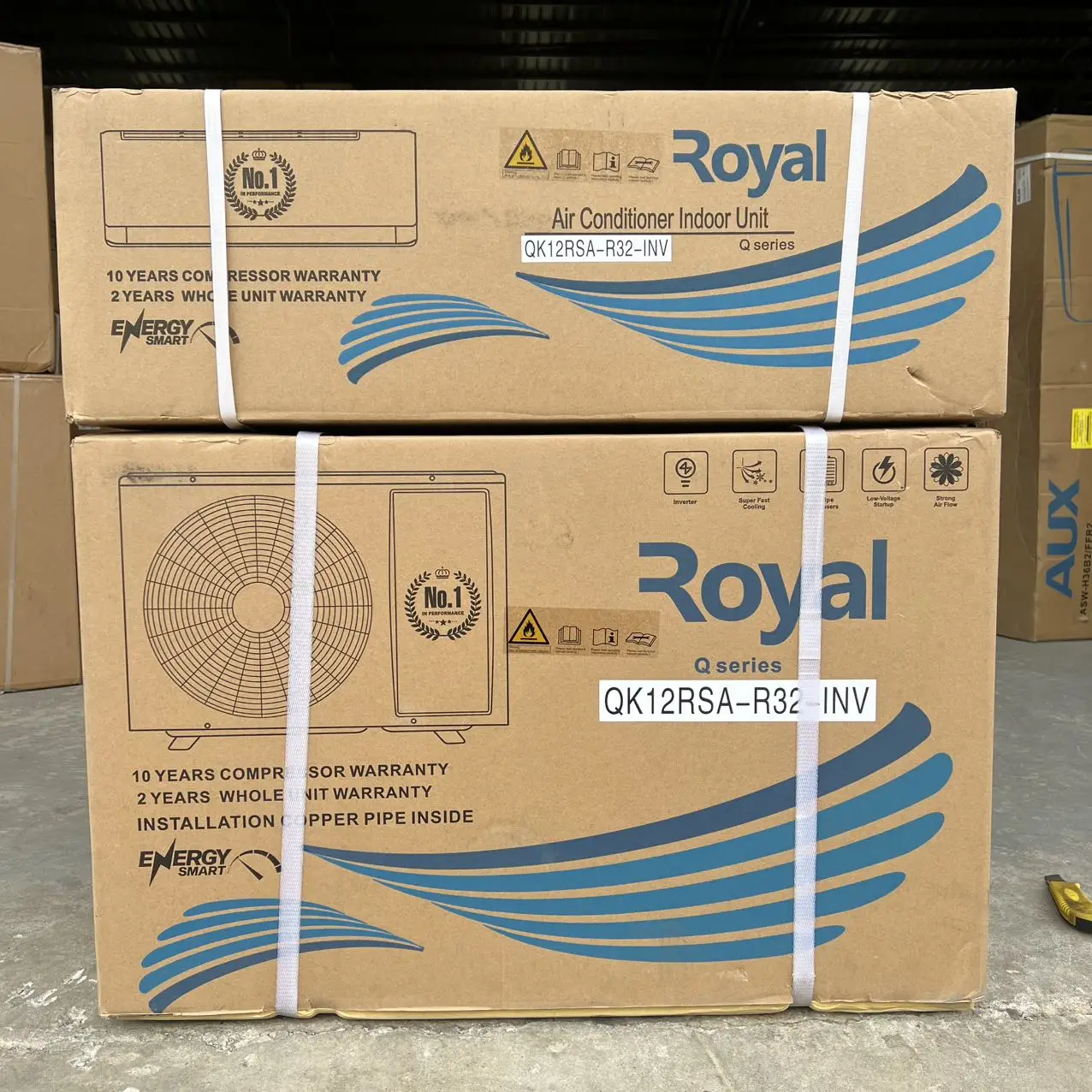 Royal Inverter Air Conditioner Smart Wifi 1.5P Mini Split 12000btu Cooling Only DC Inverter R32  Low Voltage Startup 220 50/60HZ