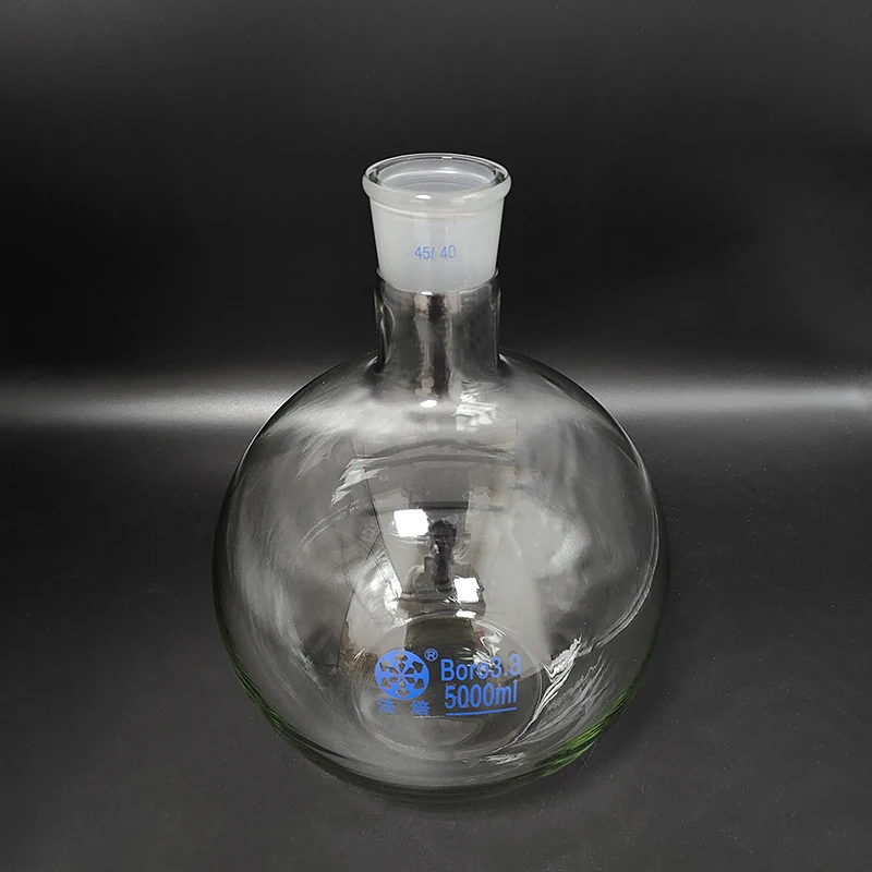 FAPE 단일 표준 입구 평평한 바닥 플라스크, 1000mL-50000mL 및 조인트 45/40, 단일 목 평평한 플라스크, 붕규산염 유리