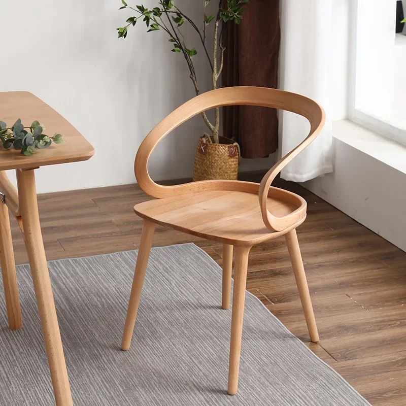 Nordic Simple All Solid Wood Streamer Chair Tea Table and Chair Combination Home Living Room Dining Table and Chairs Chair