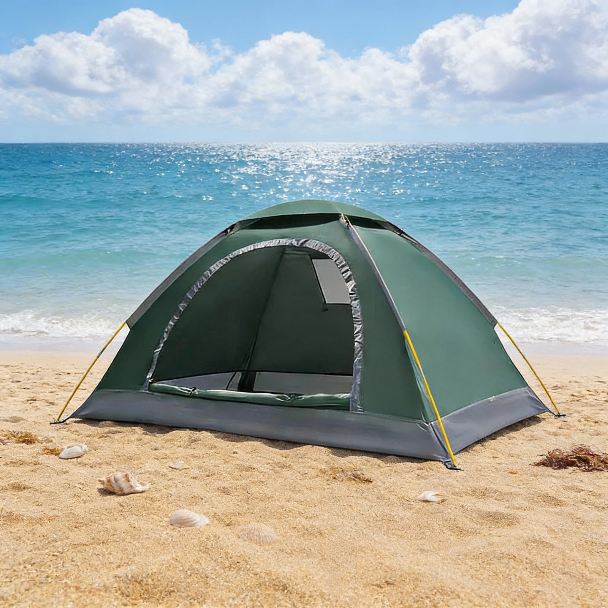 Portable Instant Pop Tent 1 2 Person Outdoor Camping Waterproof Single Folding 210D Oxford Fiberglass Frame for Hiking Picnic - view 4