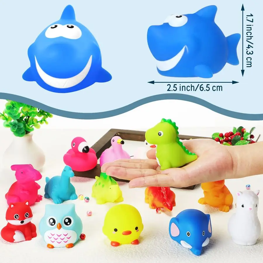 Packt Baby-Badespielzeug, leuchtendes Gummi-Tierspielzeug für Kleinkinder, Kleinkinder, Kinder, Jungen und Mädchen, blinkendes, farbwechselndes Licht in