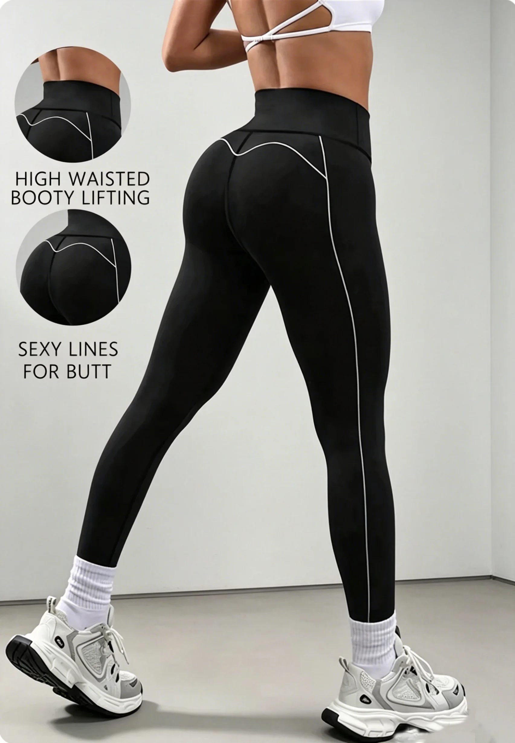 Women's High Waist Hip Lift Yoga Leggings, Soft Stretchy Pants Gym Training Cycling Casual Sports Leggings for Summer Daily Wear