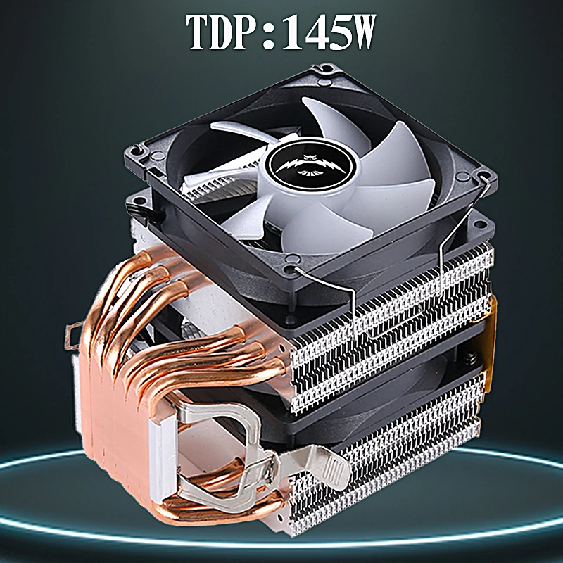 

QIUzAim CPU Cooling Fan 6 Heat Pipe Dual Tower Installing LGA2011 x79 x99 E5 115x 1200 1700 AMD To Make Your Computer Smoother