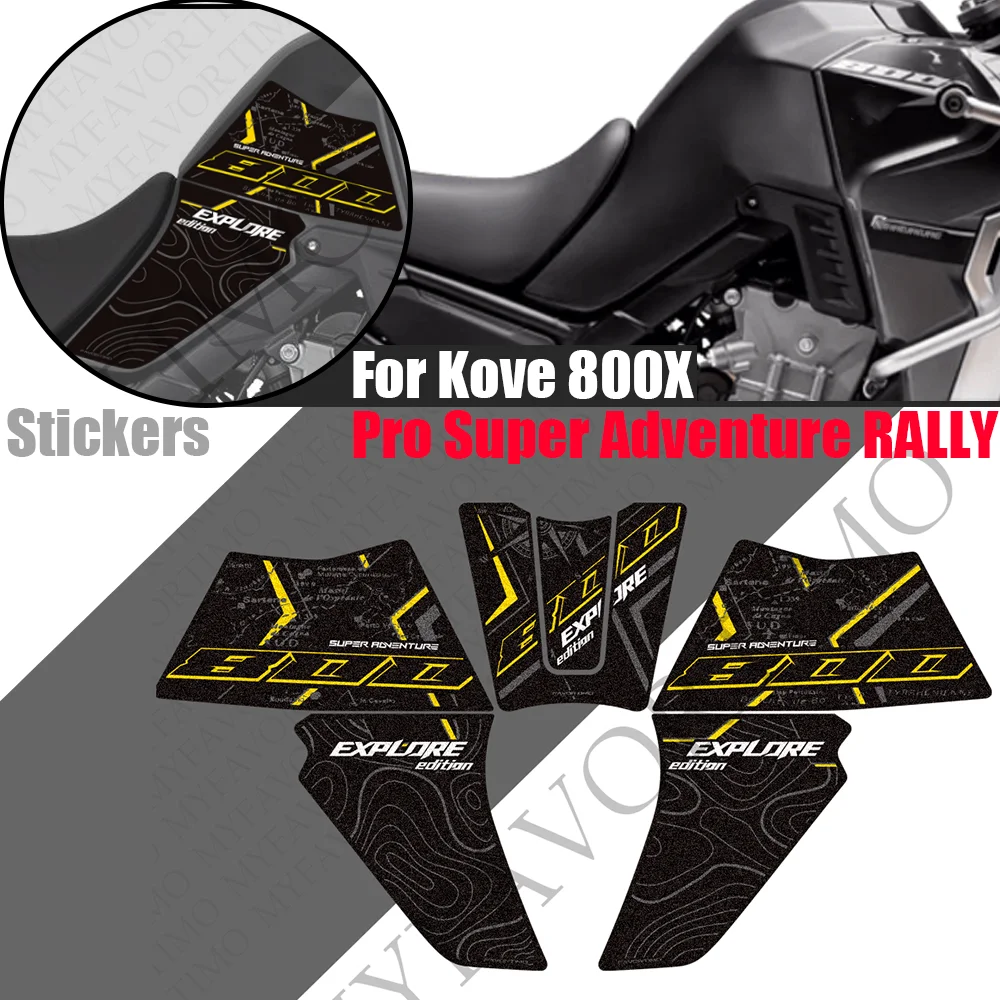 For Kove 800X 800 X Pro Super Adventure RALLY Tank Pad Side Grips Gas Fuel Oil Knee Protector Stickers Decals 2025 2026