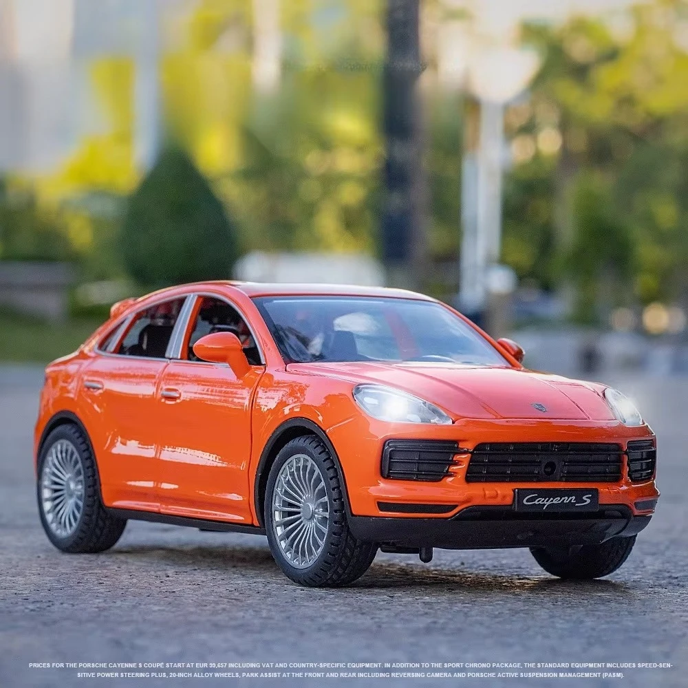 1:24 Cayenne S Turbo SUV Alloy Model Diecast Car Miniature Doors Opened Sound Light Pull Back Sports Cars Christmas Gifts