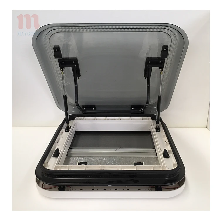 Caravan Accessories 500x500mm RV Sunroofs Double Glazed Acrylic Roof Window Skylight For Motorhome Camper Van