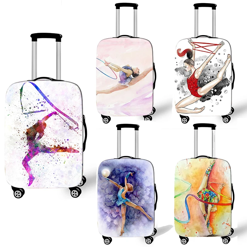 Gymnastics Rhythmic Printing Luggage Cover Anti-dust Suitcase Protective Covers 18-32 inch Travel Elastic Trolley Case Cover