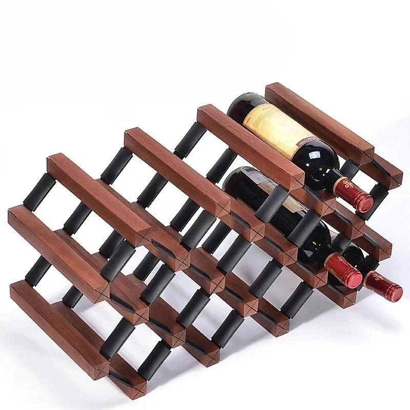 Wine rack, solid wood wine compartment, diagonal wine rack holder