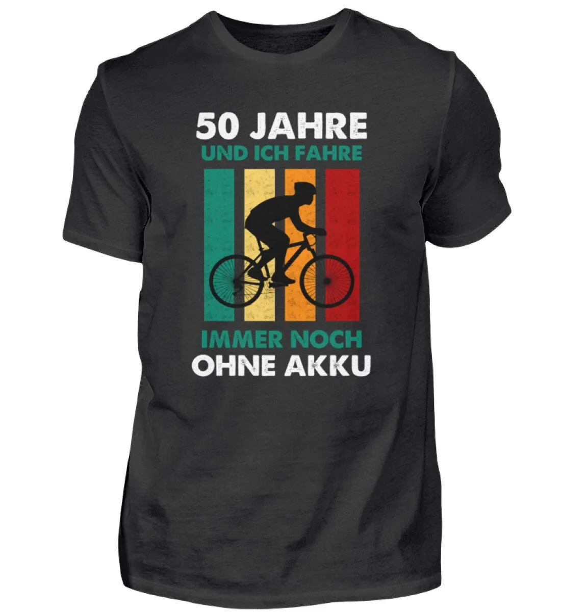 T Shirt 50 Years Old Riding A Bicycle Without Battery 50Th Birthday Cyclist Retro