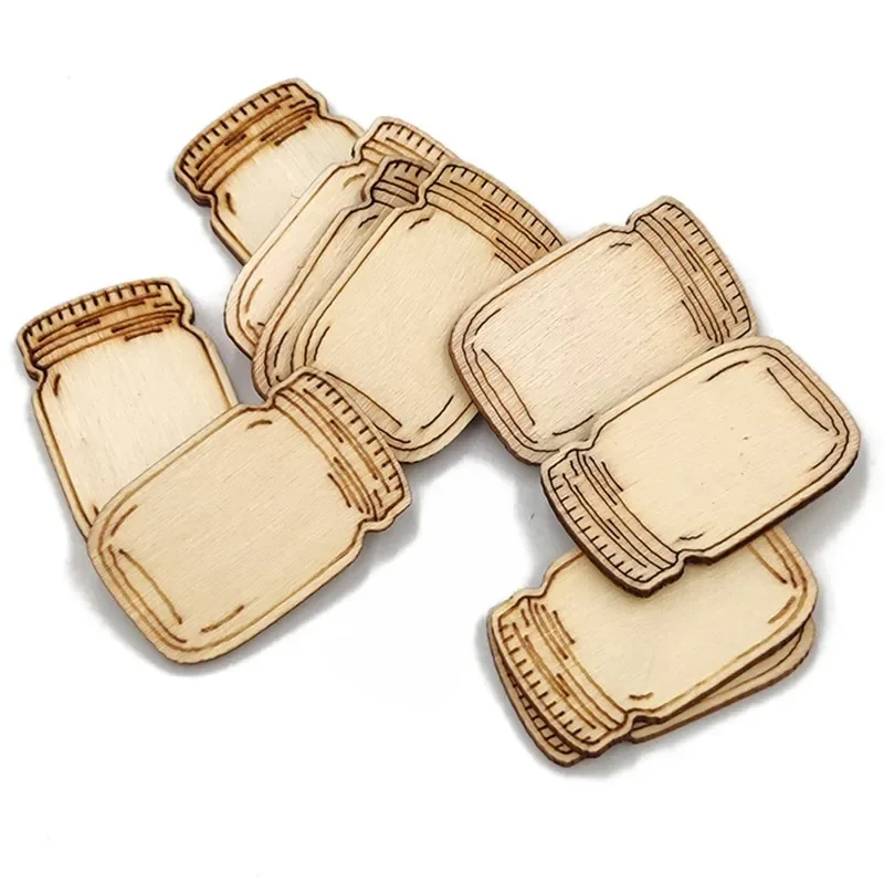 10 قطعة/الوحدة الخشب زجاجة القواطع الحلي الخشبية لم تنته أقراص الخشب فارغة DIY بها بنفسك الحرفية الفن مشاريع عيد الميلاد زخرفة #4
