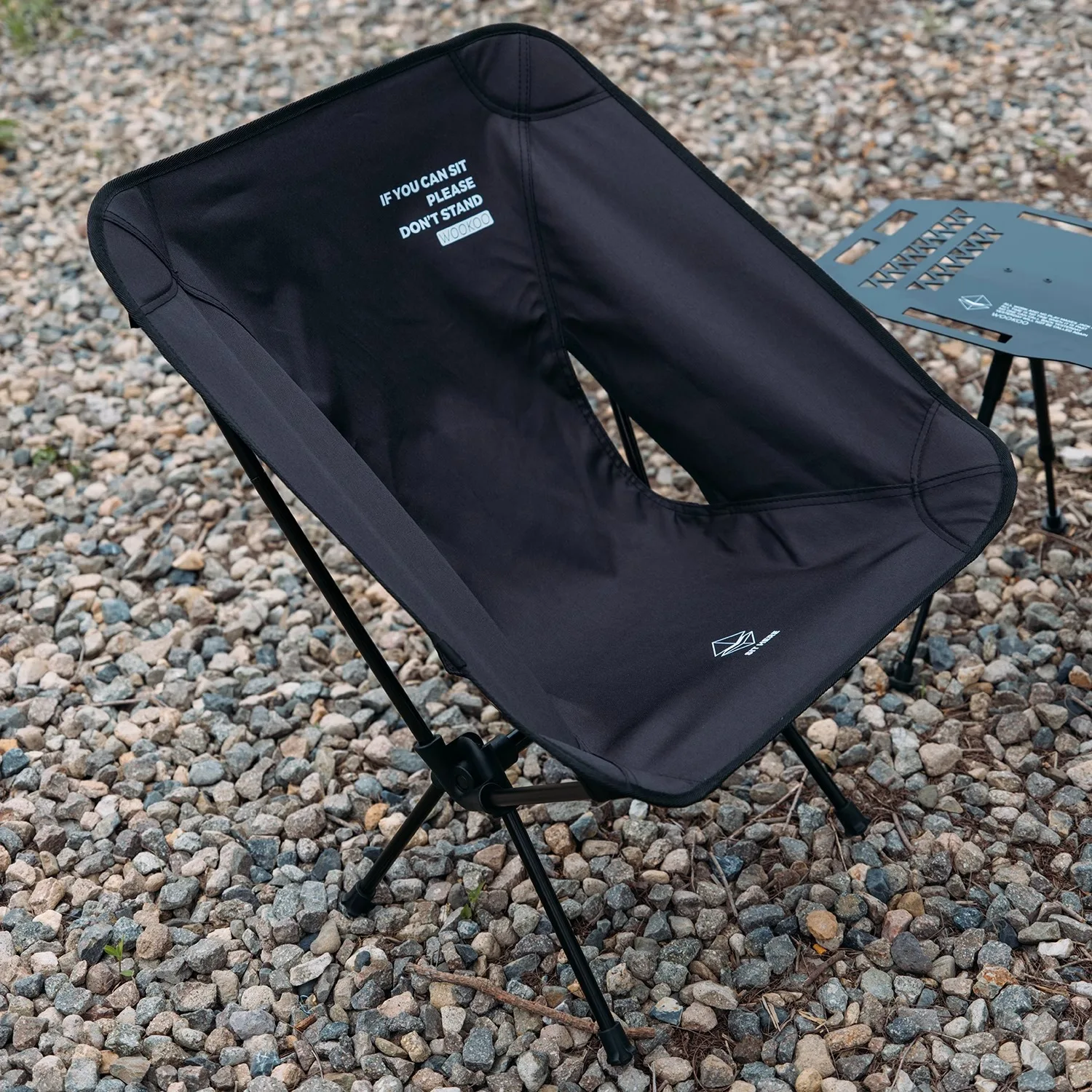 WOOKOO-Lightweight Folding Chair for Outdoor Camping and Hiking, Blackened Moon Chair, Lightweight Aluminum Chair