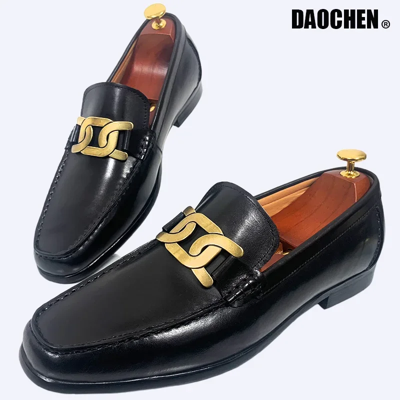 LUXURY BRAND MENS SHOES BLACK BROWN HORSEBIT LOAFERS SLIP ON FORMAL MEN DRESS SHOES WEDDING OFFICE LEATHER SHOES MEN