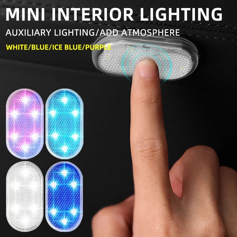 Car Interior Mini Touch Ambient Light, Ceiling LED Reading Night Light USB Charging Light