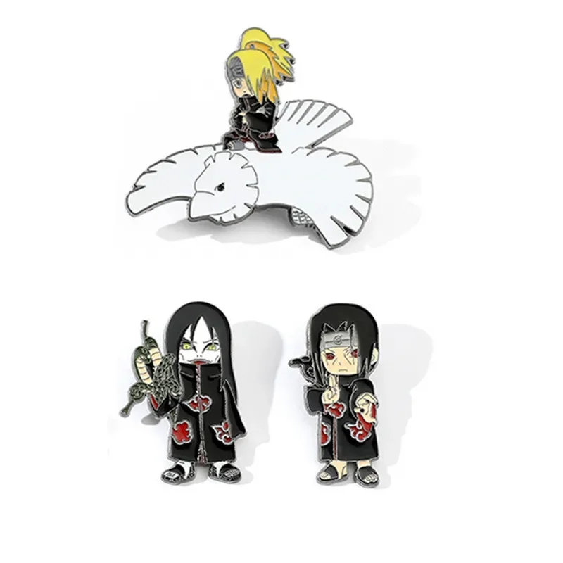 Insignia de Metal de Anime Naruto, broche de personaje de dibujos animados de Uchiha Itachi, juguete de decoración de tela para niños, regalos de navidad