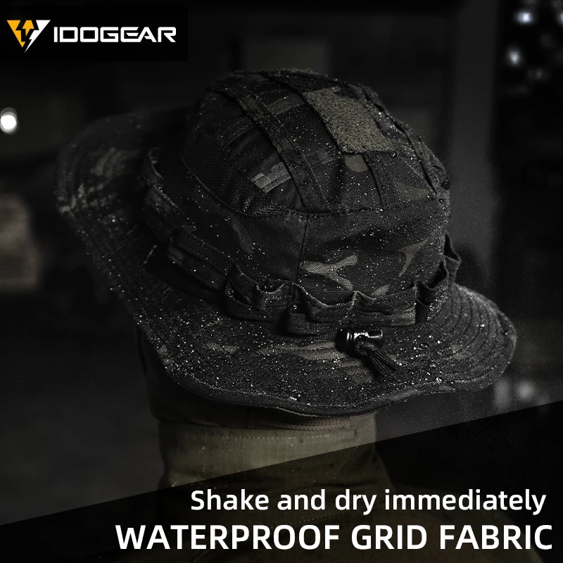 IDOGEAR التكتيكية Boonie قبعة الغابة قبعات للحماية من الشمس قابل للتعديل تنفس واسعة حافة قبعة لصيد الأسماك 3623