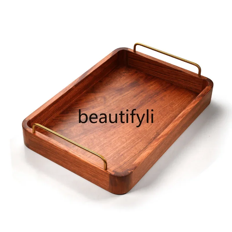 

rosewood tea tray household Gongfu tea set tea tray living room creative solid wood teacup water cup plate