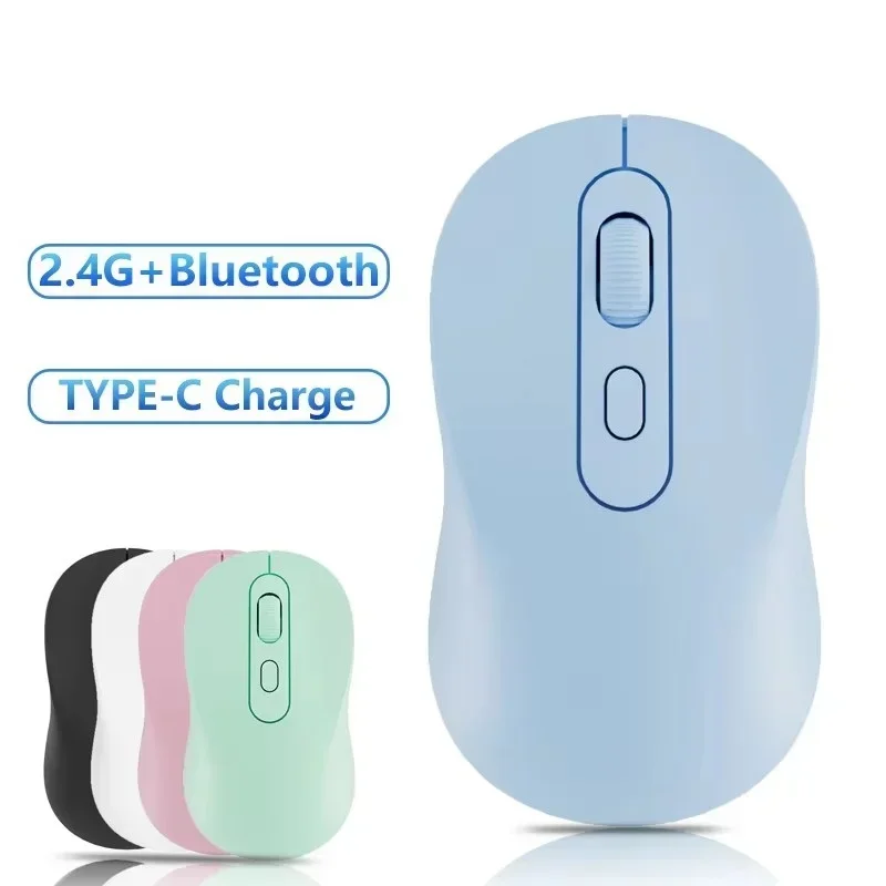 Bluetooth Mouse 1600DPI Adjustable 2.4G Dual-Mode TYPE-C Charging Ergonomic Mute Mouse for Huawei Samsung Office Laptop mouse