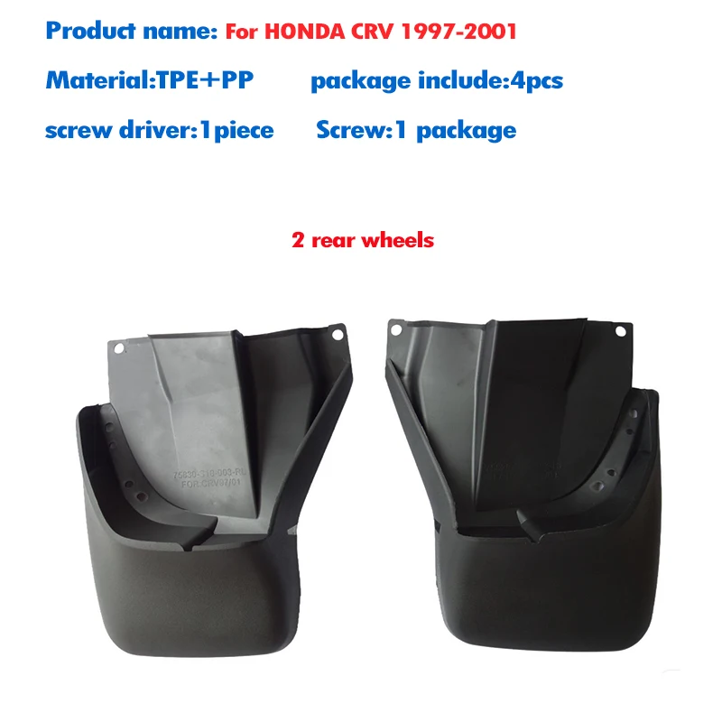 FOR Honda CRV CR-V 1997 1998 1999 2000 2001 Mudguard Fender Mud Flap Guards Splash Mudflaps Car Accessories Front Rear 4pcs