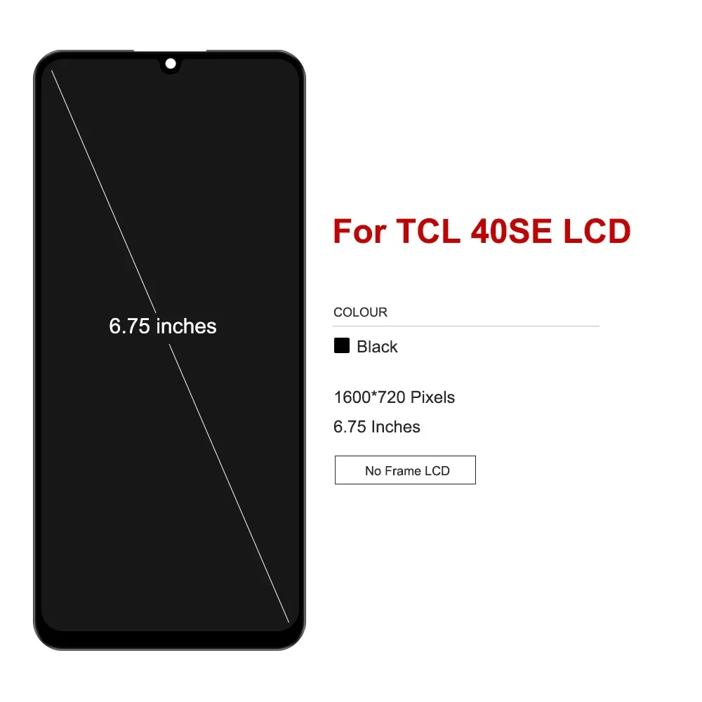 6.75 \'\'Originale Per TCL 40 SE Display LCD Touch Screen Digitizer Assembly Parti di Ricambio Per TCL 40SE T610K T610 Display