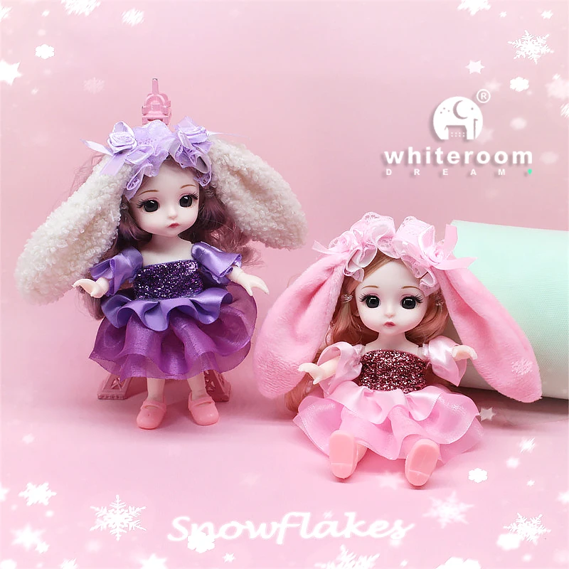 Mini Baby 1/12 Bjd Doll Little Witch Clothes 16cm Children Kid Toy Dolls For Girls Birthday Gif DIY Baby Animal Toys Accessories