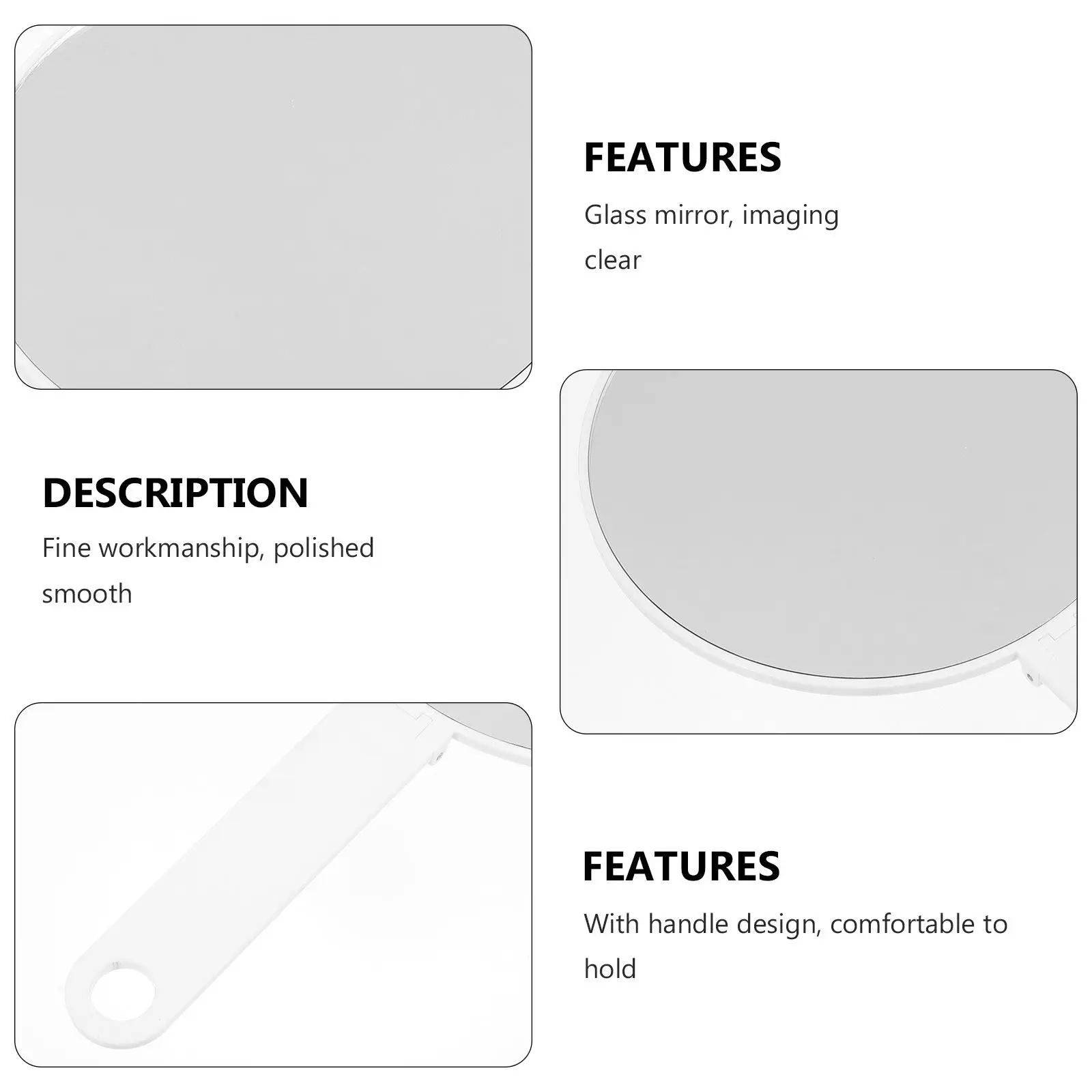 

Portable Folding Makeup Mirror Handheld Design for Travel and Home Use Smooth Surface Clear Reflection Ideal for Makeup