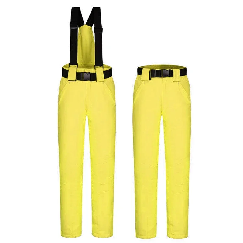 กางเกงหิมะสําหรับผู้หญิงกางเกงกันน้ํากันลมอบอุ่นกางเกงสกีกางเกงเอี๊ยมสโนว์บอร์ดฤดูหนาว