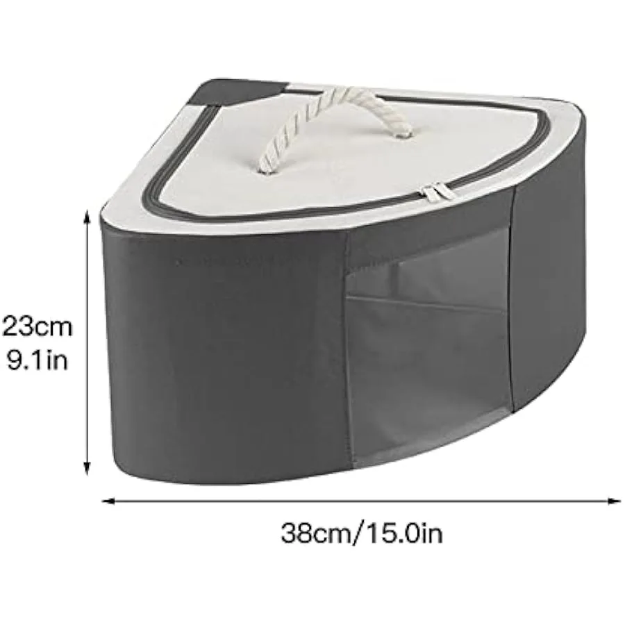 Foldable Storage Bins Cubes Boxes with Lid Triangle Corner Collapsible Fabric Storage Box Navy