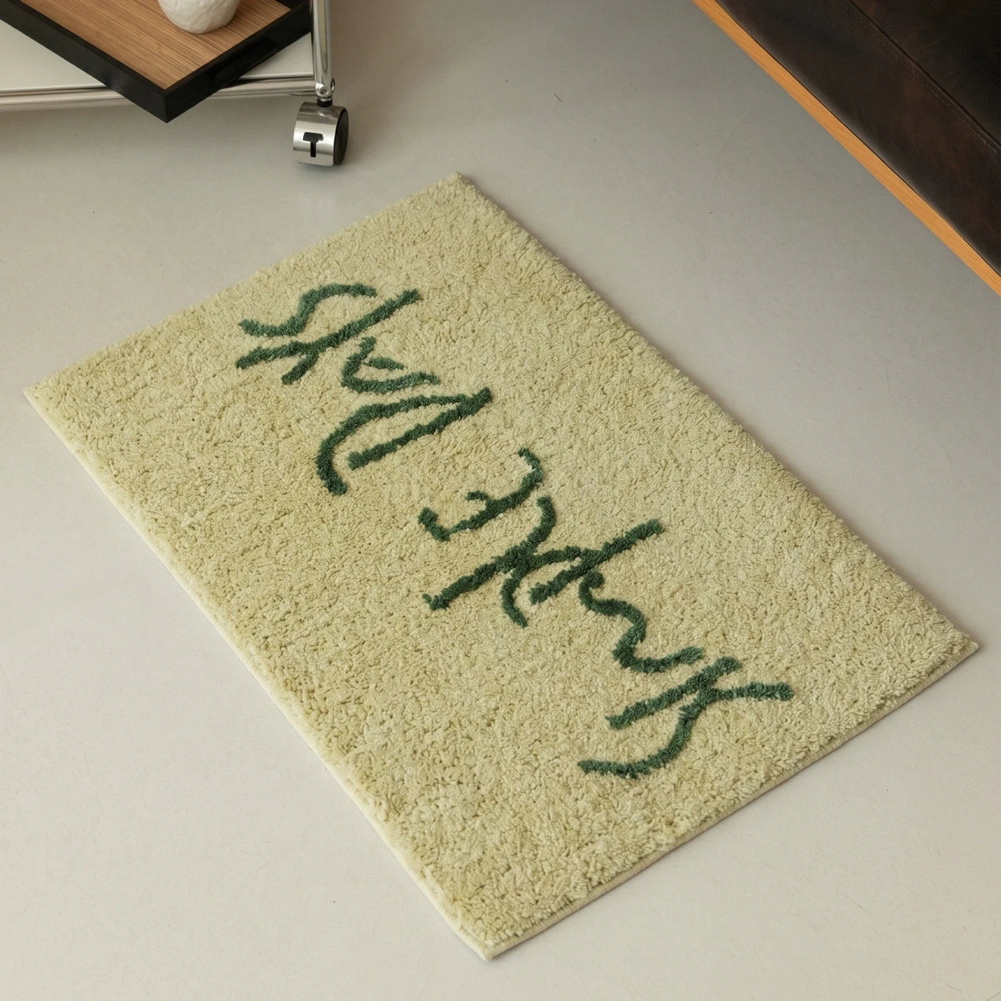 Nordic Tufting Letters Bathroom Mat Simple Days Bathmat Soft Rug Tidy Pad Living Room Carpet Anti-slip Hallway Home Door Decor