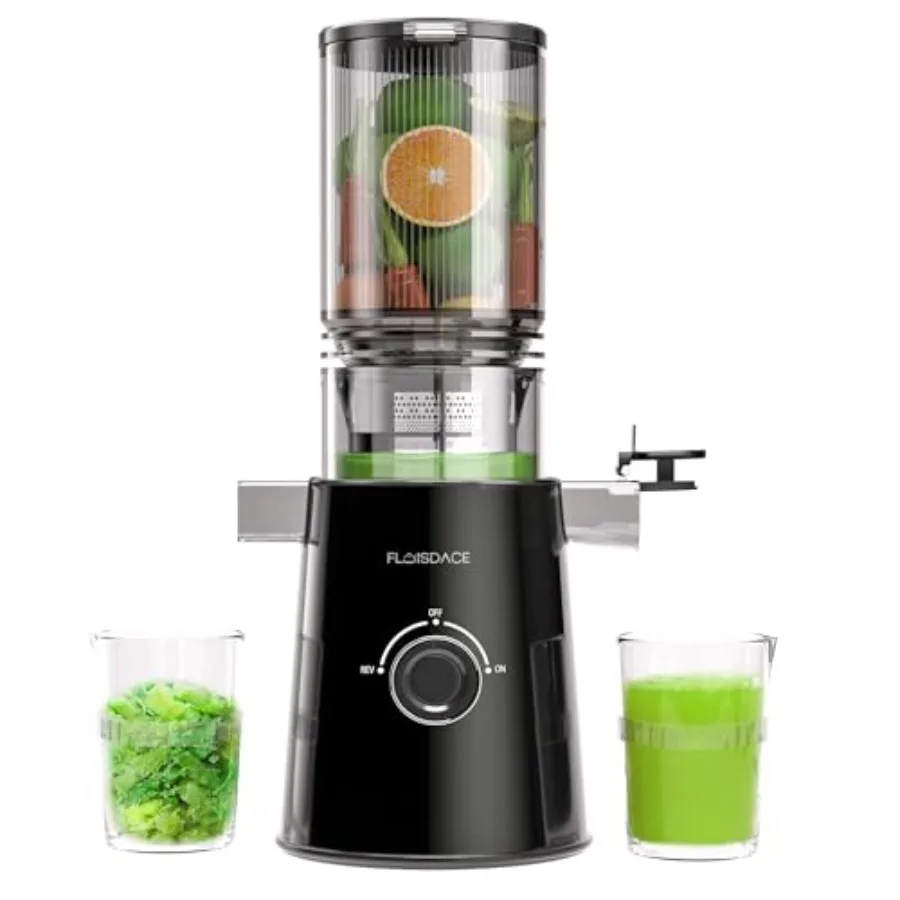 

Cold press juicer with 5inch feeding chute for whole fruits and vegetables stainless steel slow masticating juicer for high jui