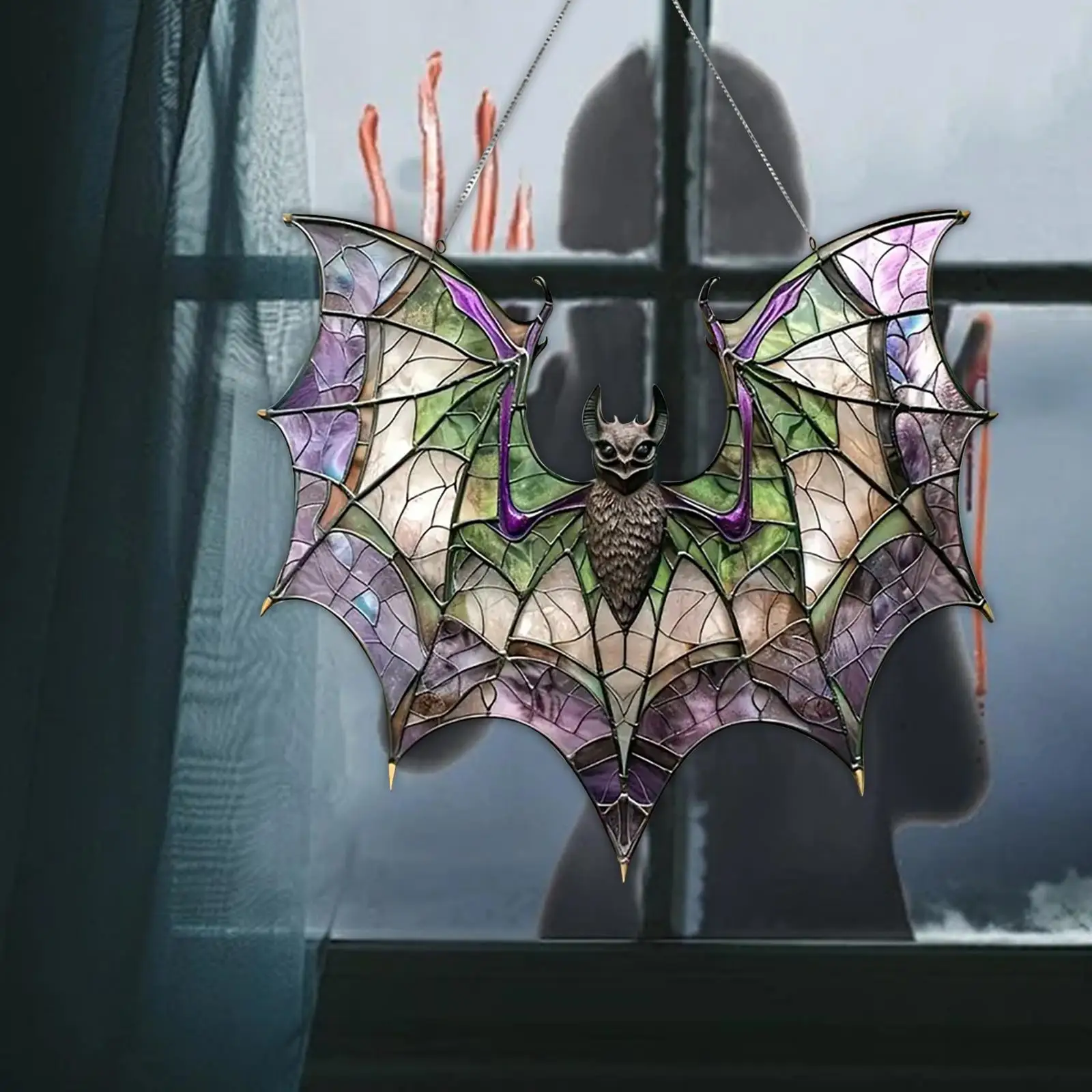 Acrylic Bat Window Hanging Window Panel Fireplace Porch Halloween Decoration