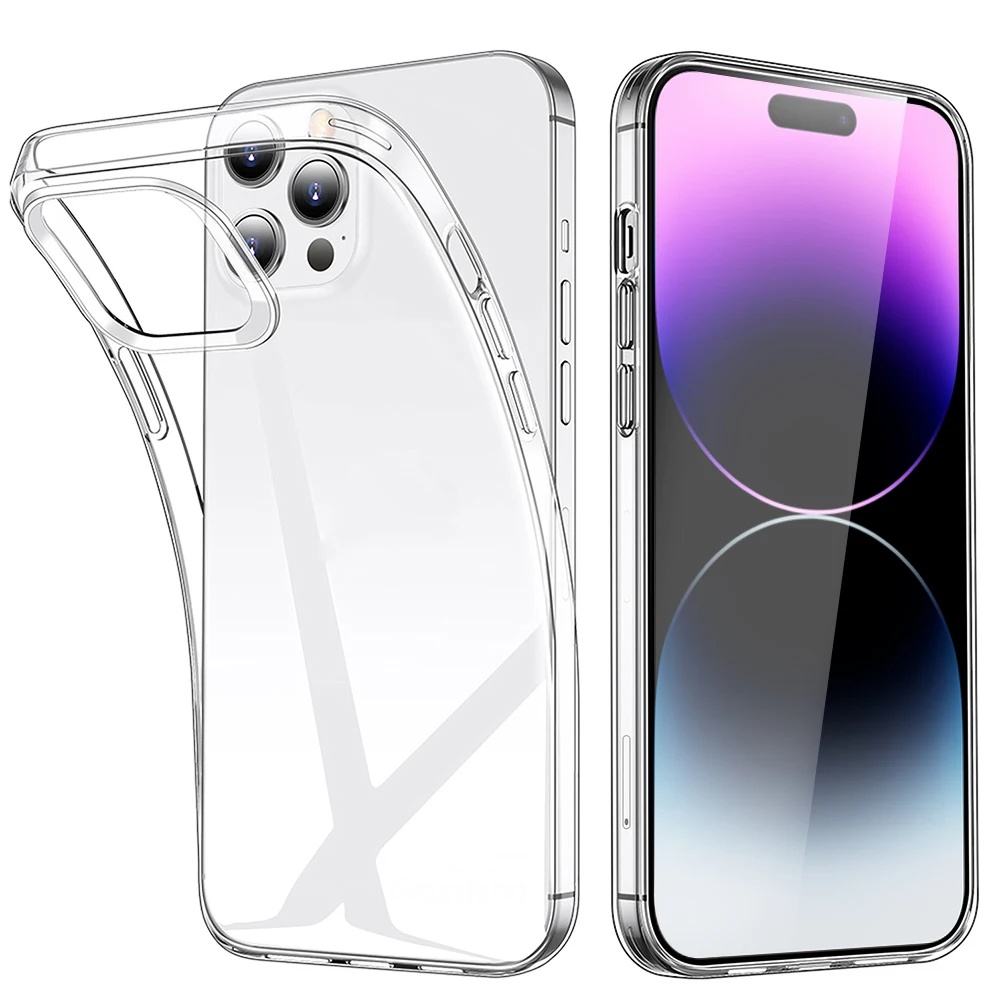 Transparent Phone Case For iPhone 15 11 12 13 14 Pro Max Soft TPU Silicone For iPhone X XS Max XR 8 7 Plus Back Cover Clear Case