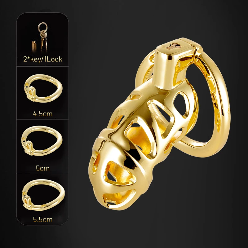 Sex Toys BDSM Men Metal Urethra Chastity Lock with 3 Snap Ring Penis Bondage Adult Chastity Cage Cock Restriction Abstainer Toy