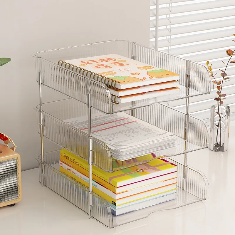 2/3/4 Tier Office File Box Paper Tray Desk Organizer Paper Organizer Stackable Paper Tray paper Organizer Paper Tray for File