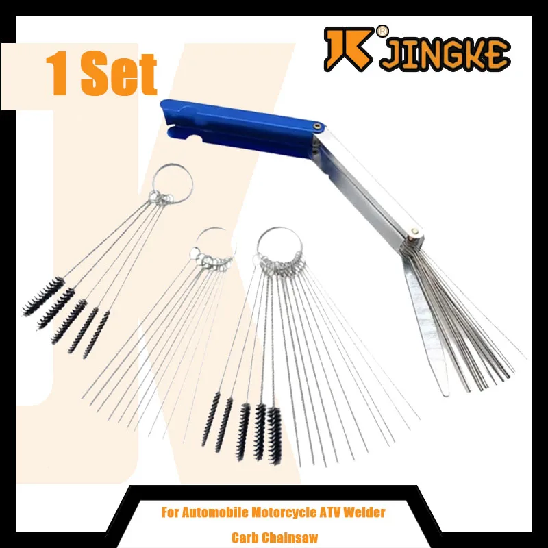 

Carburetor Carbon Dirt Jet Remove 13 Cleaning Needles 15 Brushes Tool Kit For Automobile Motorcycle ATV Welder Carb Chainsaw
