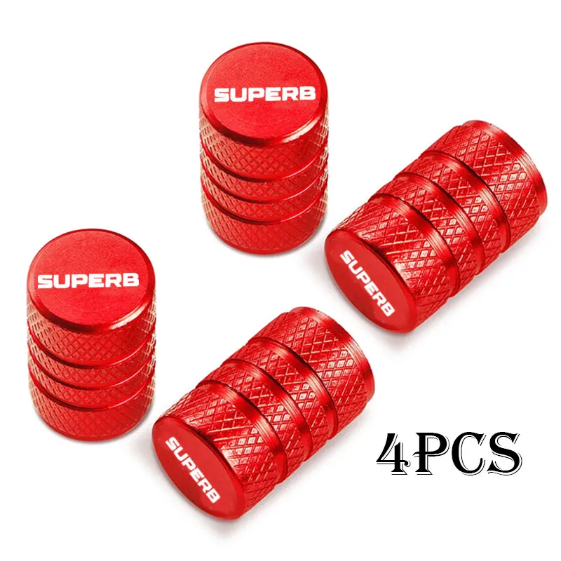 Car Wheel Tire Valve Caps Tyre Stem Covers Airdust Waterproof For Skoda Superb Accessories