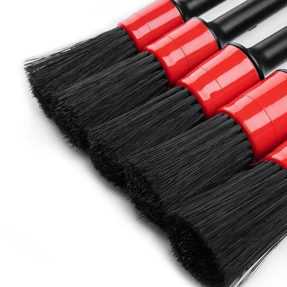 5PCS Car Detailing Brush Set Interior Detail Brush Hair Bristle Brushes For Car Air Vents Dashboard Auto Dust Tools