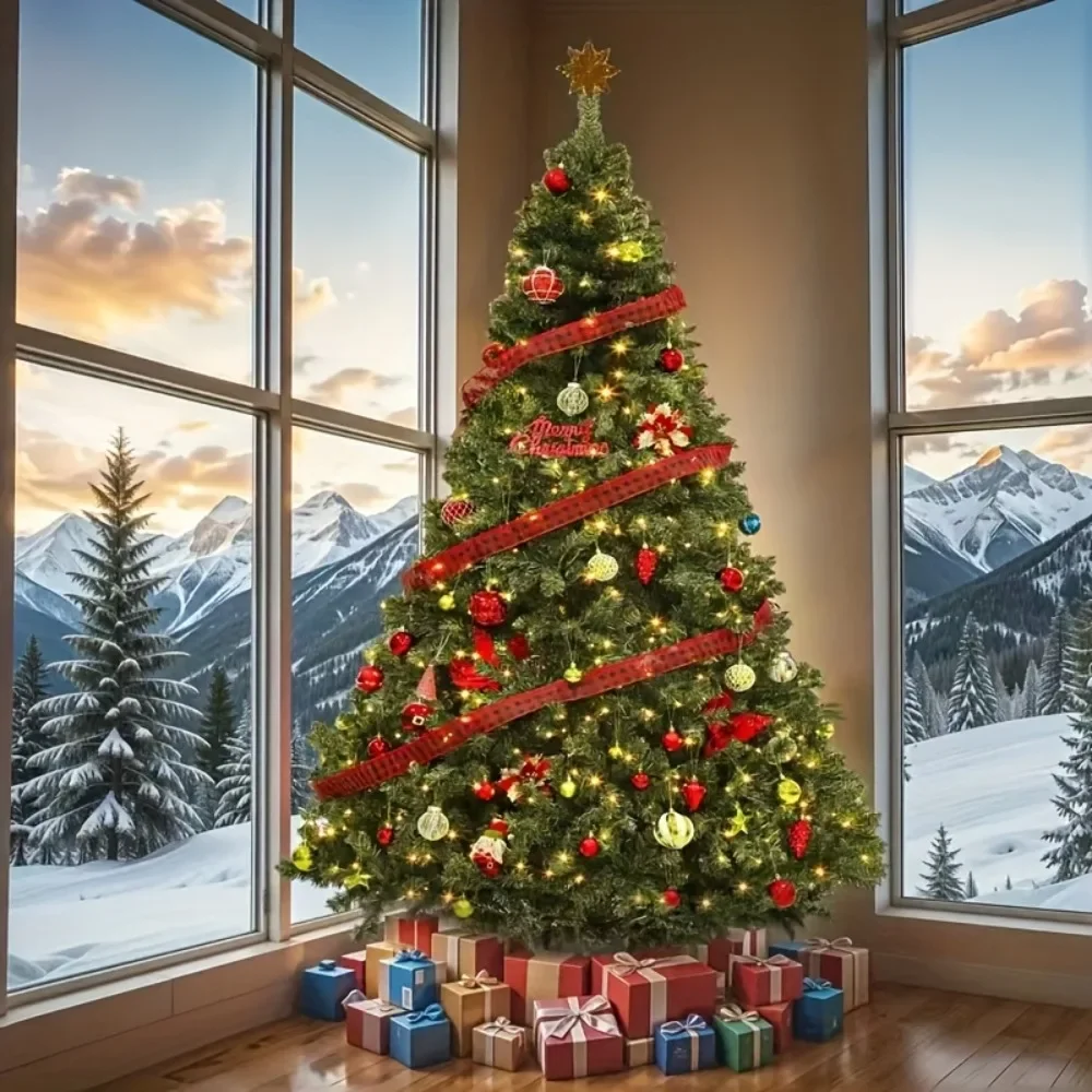 Christmas Tree High-density Household Simulation Encryption PE Bare Tree Large 2024 New Christmas Hotel Shopping Mall Decoration