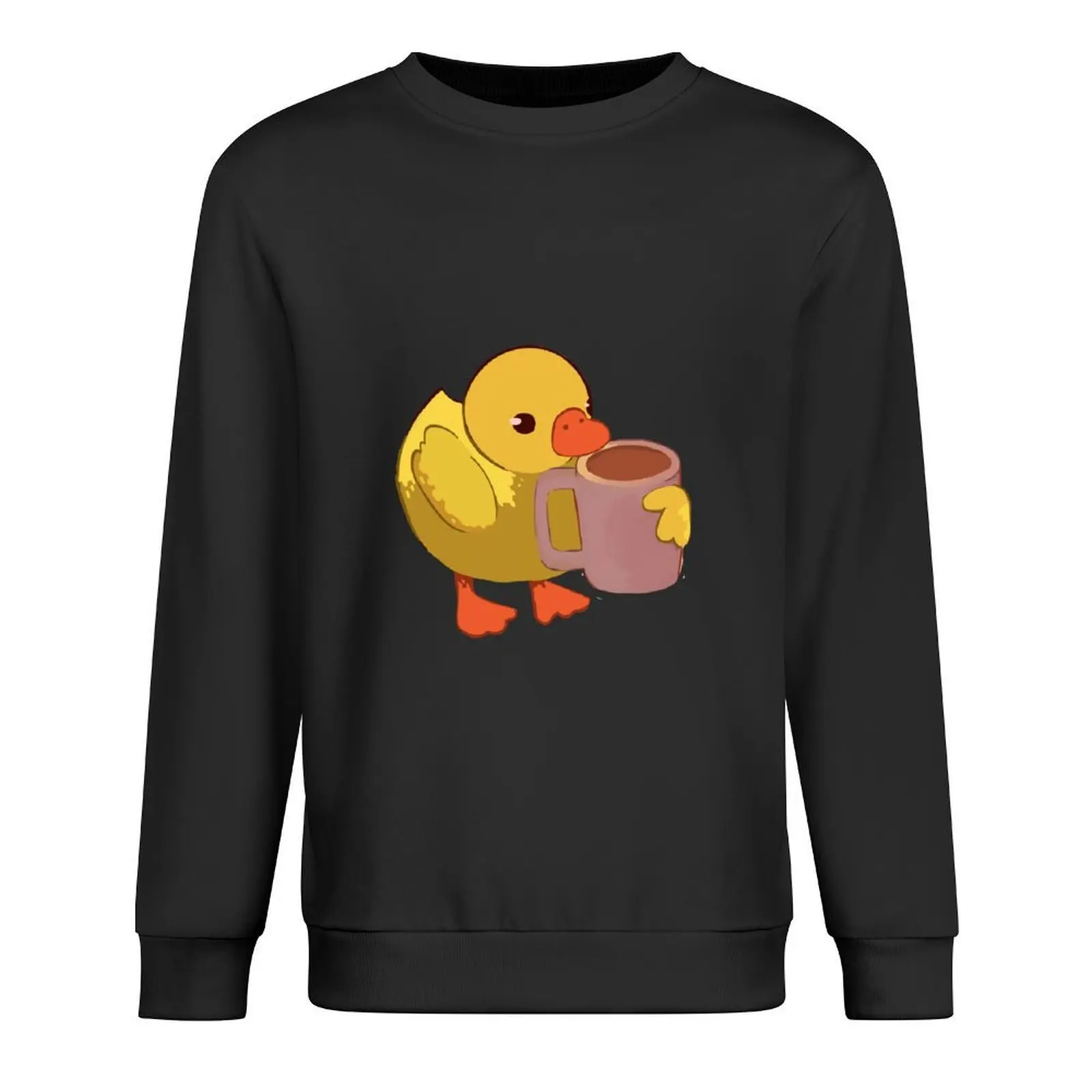 

Baby duck with cup of coffee Pullover japanese style autumn jacket men male clothes tracksuits hoody