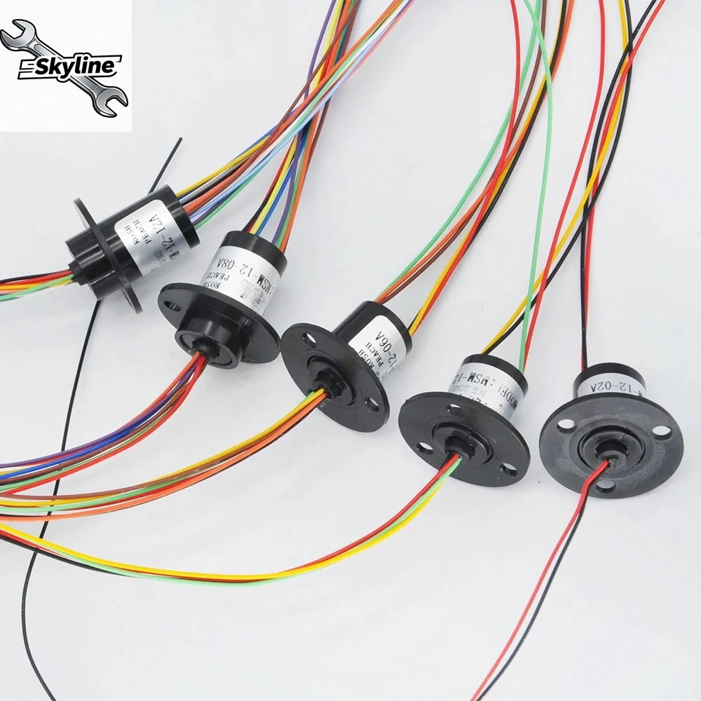 2/4//6/8/12/18 Channel Micro Rotate Slip Ring 2A Diameter 12.5mm Excavator Model DIY PTZ Gimbal Electric Collector Rings