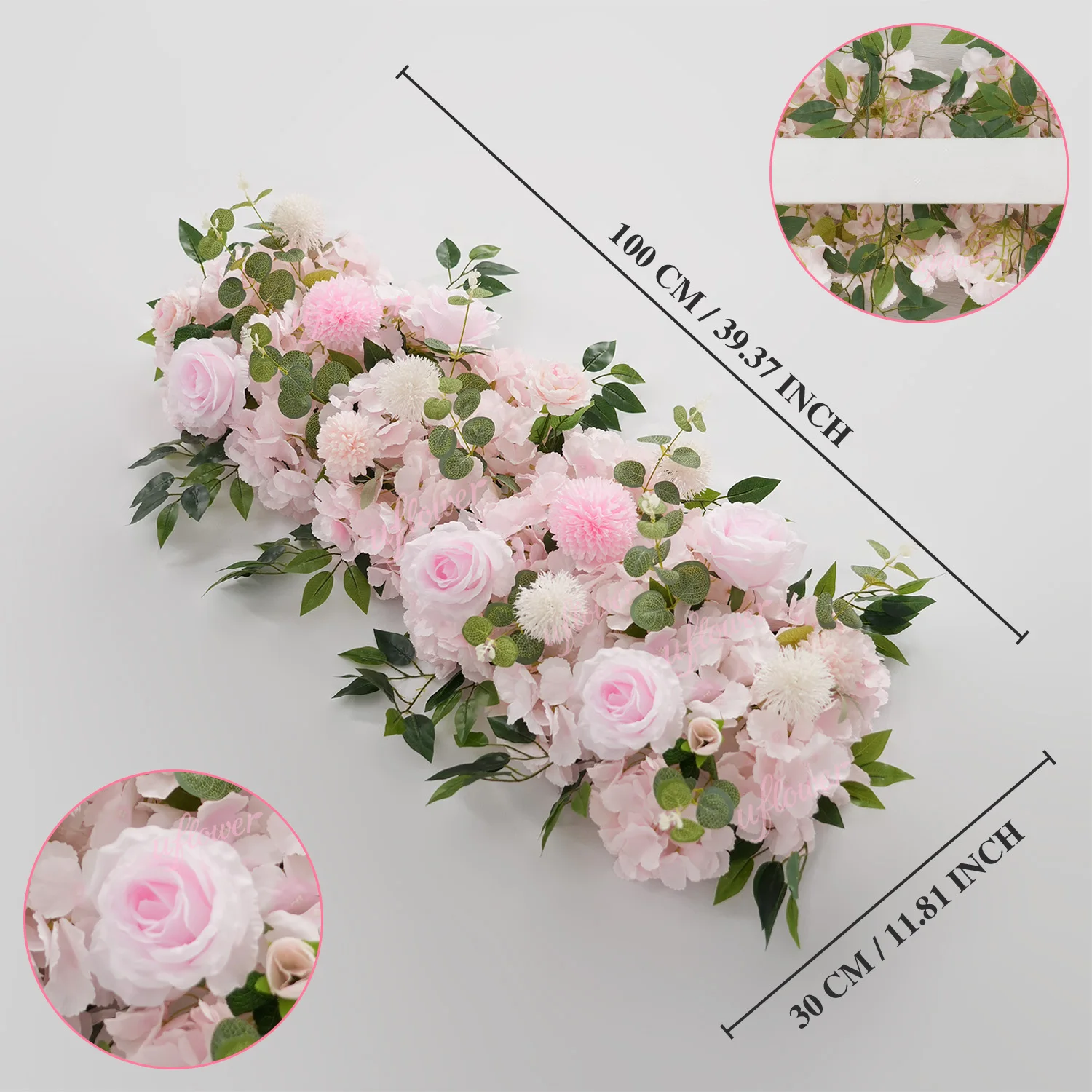 Uflower 50/100cm Artificial Rose Peony Flower Row Wedding Backdrop Arch Decor Party Stage Table Centerpiece Floral Arrangement image 3
