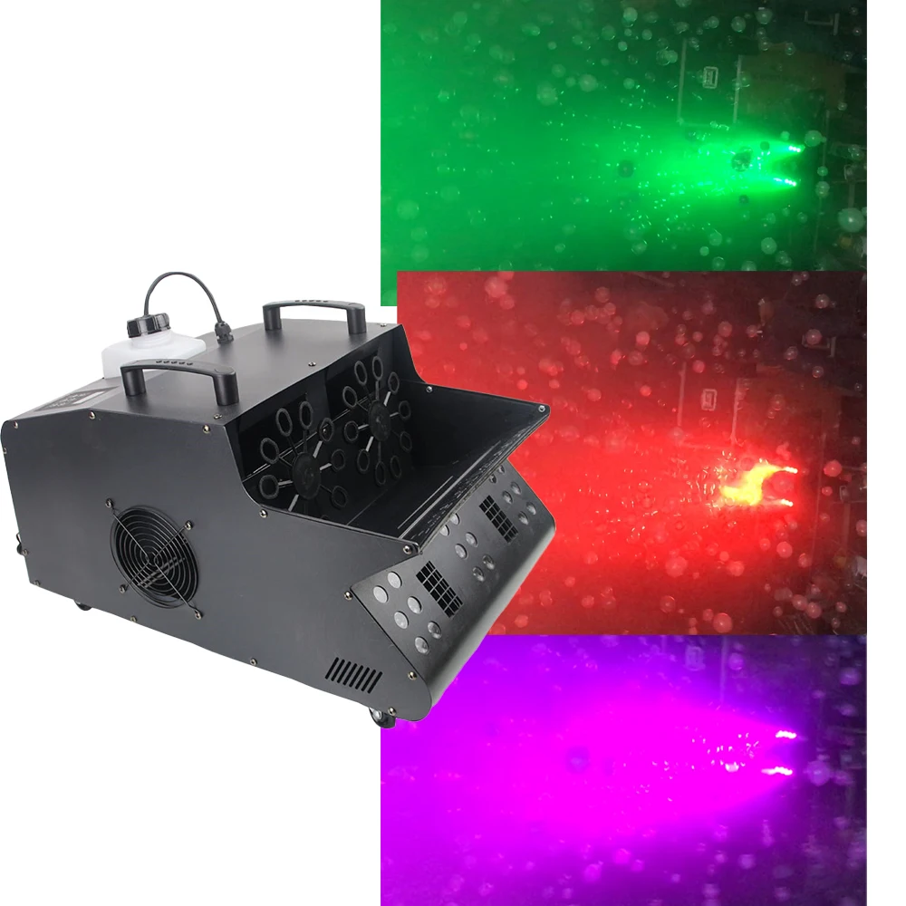 DMX Bubble Fogger Stage Light For DJ Halloween Party Wedding 1500W Smoke Bubble Machine 8 RGB 3IN1 LED Bubble Fog Machine