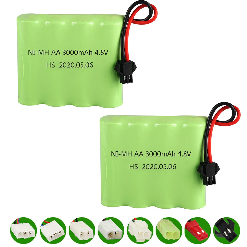 充電式バッテリーピース/ロット,4.8v,3000mah,nimh,2個,電気玩具用,安全設備,電気玩具,aa