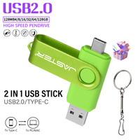Type-C Free Custom Logo USB High Speed Flash Drive 2IN1 360° Rotate Freely Pendrive 128GB/64GB/32GB/16GB Multi-format Compatible
