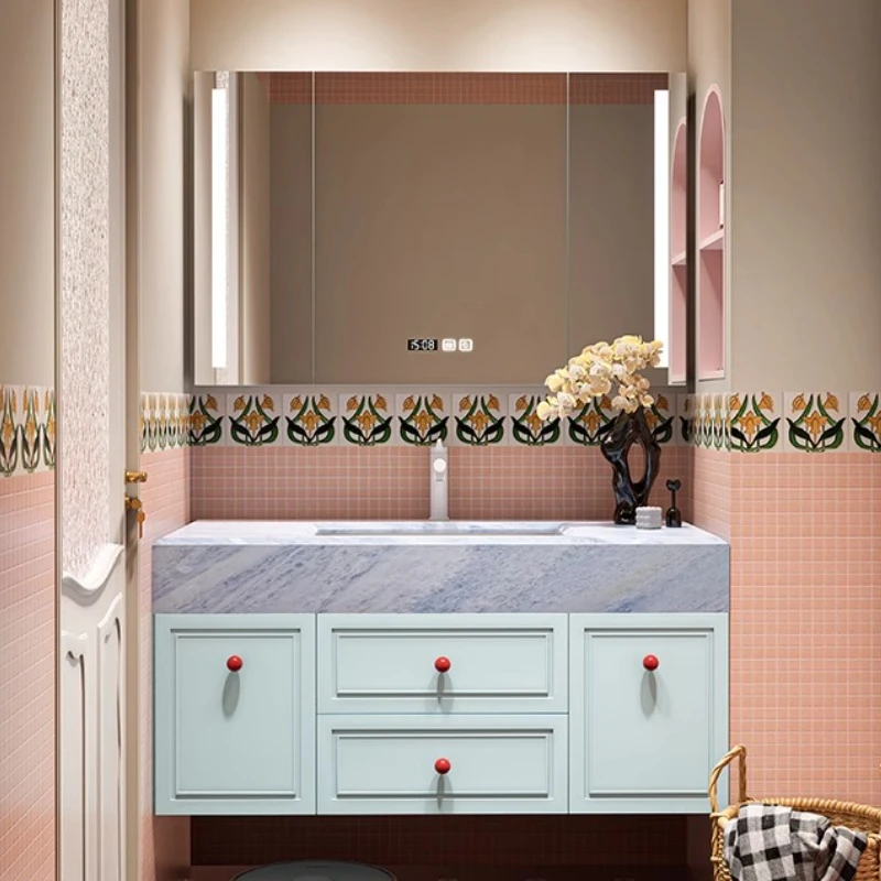 

Designs Handle Bathroom Cabinet Floating Sink Mirror Modern Bathroom Cabinet Organizer Vanity Armario De Banheiro Accessories