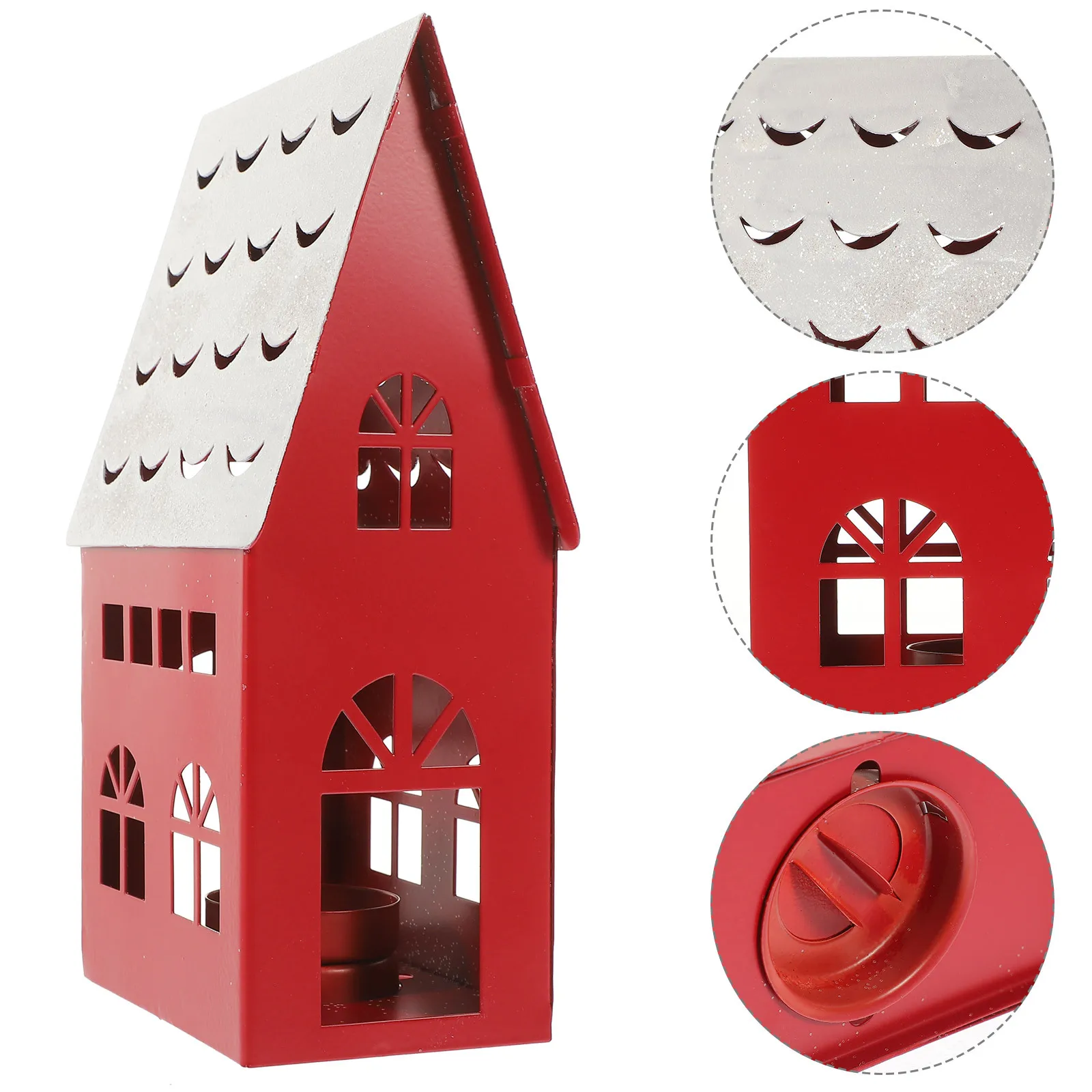 

Christmas Holder Heat Resistant Metal House Design for Christmas Decoration Centerpiece Tabletop Stand Festive