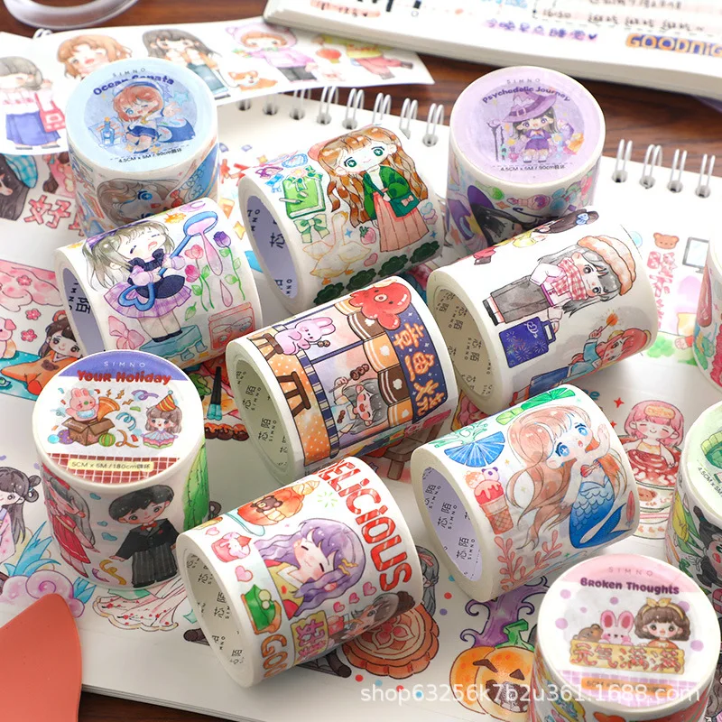 Xin Mo Shinning special oil tape series hand book lovely cartoon color character girl heart ins wind