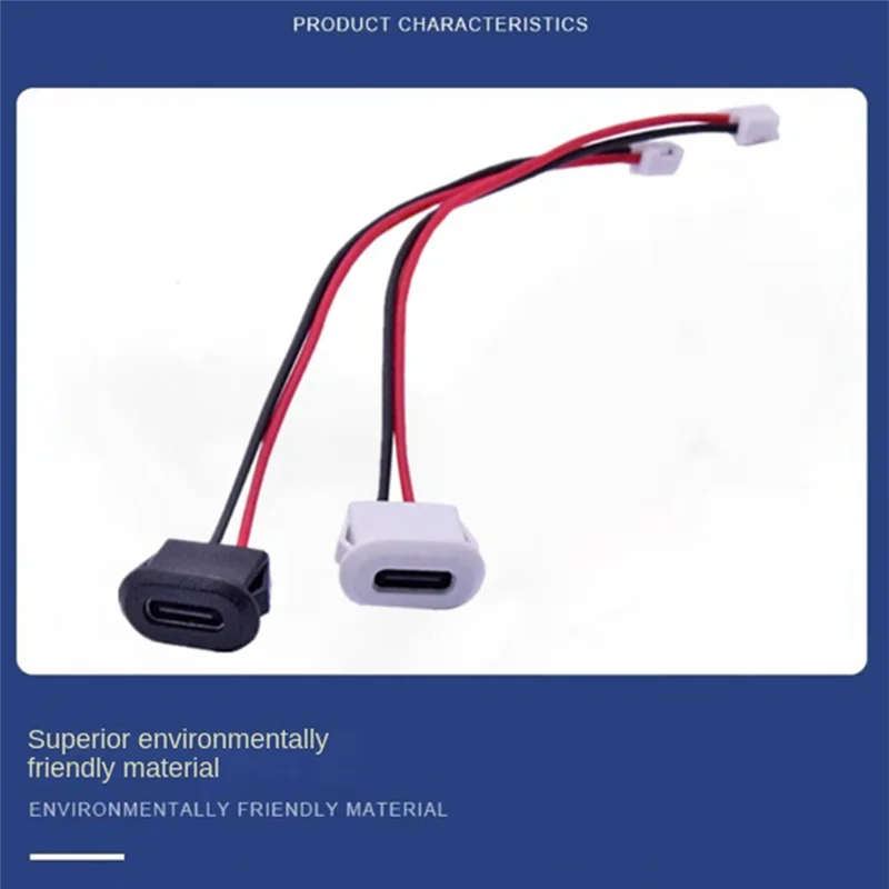 10Pcs USB Type C Connector Jack Female Type-C with Card Buckle High Current Fast Charging Jack Port USB-C Charger Plug B